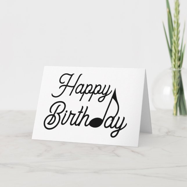 Happy Birthday Music Note Card (Front)