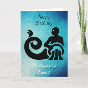 Happy Birthday my Aquarius Friend, Zodiac Sign Card
