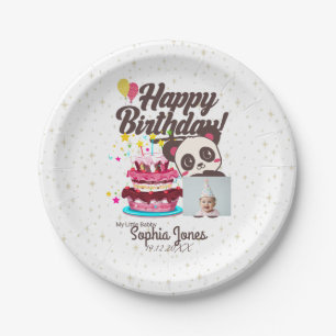 Happy Birthday, My Baby - Custom Photo/ Name/DOB Paper Plate