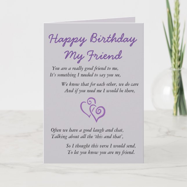 Happy Birthday My Friend Card (Front)
