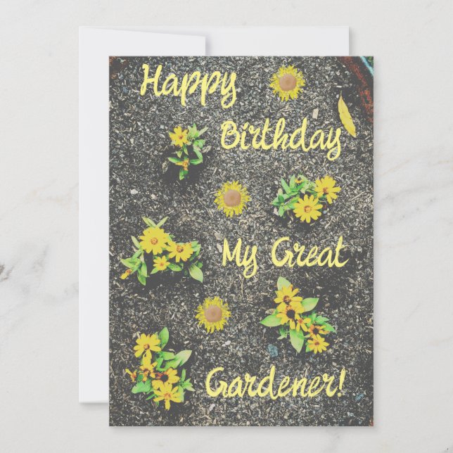 Happy Birthday My Great Gardener! Invitation (Front)