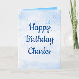 Happy birthday my love blue theme for him holiday card