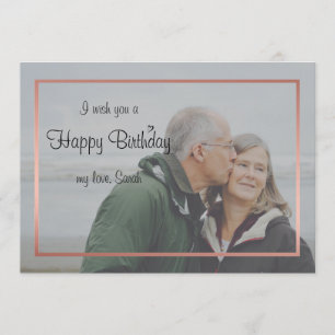 happy birthday my love custom couple photo & name invitation