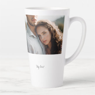 Happy Birthday My love Custom Photo Modern Minimal Latte Mug