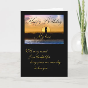 Happy Birthday My Love Sunset Couple Card