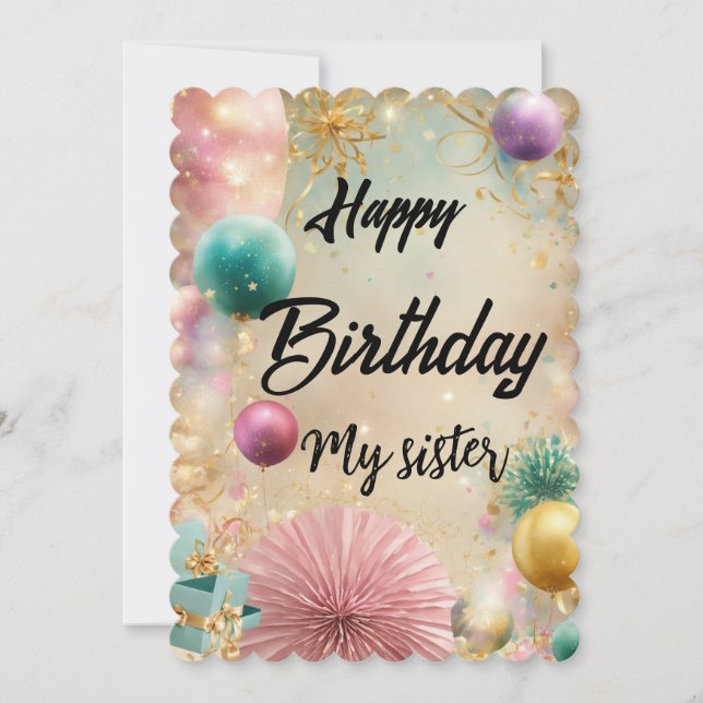Happy Birthday my sister card (Front)