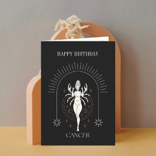 Happy Birthday Mystic Cancer Zodiac Horoscope Card