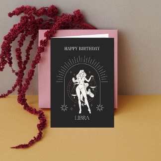 Happy Birthday Mystic Libra Zodiac Horoscope Card