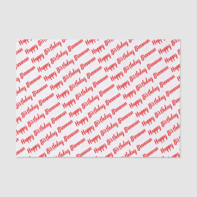 Happy Birthday NAME Custom Tissue Paper (Front)