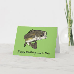 Happy Birthday Name Customisable Big Mouth Bass Card