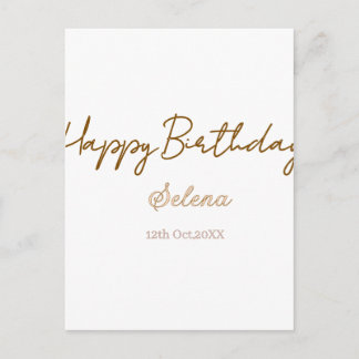 happy birthday name date brown purple pastel simpl postcard