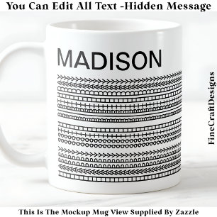Happy Birthday & Name Hidden Message 093B Coffee  Mug