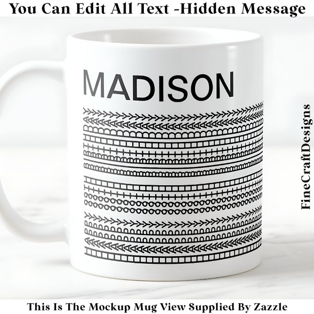 Happy Birthday & Name Hidden Message 093B Coffee  Mug (Creator Uploaded)