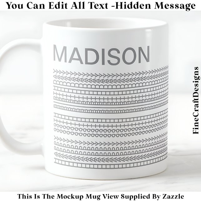 Happy Birthday & Name Hidden Message 093Gr Coffee Mug (Creator Uploaded)