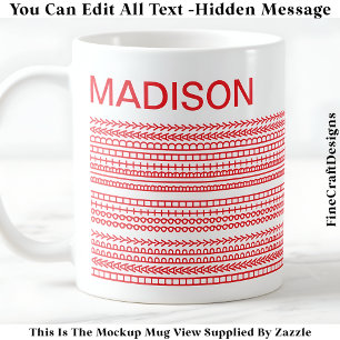 Happy Birthday & Name Hidden Message 093R Coffee Mug