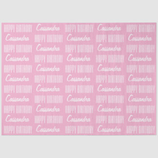 Happy Birthday Name Pink Tissue Paper