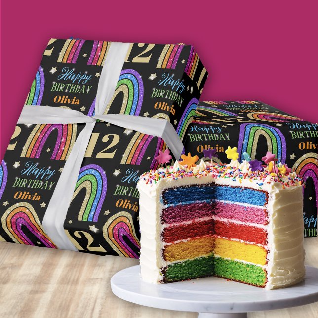 Happy Birthday Name Rainbow Wrapping Paper (Creator Uploaded)