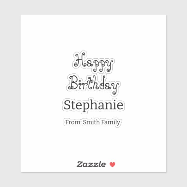 Happy Birthday Name Typography Modern Simple (Sheet)