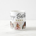 Happy Birthday Nana 5 Photo Collage Keepsake  Coffee Mug<br><div class="desc">Unique photo collage mug  in black and gold personalized with 5 grandchildren pictures for grandma's birthday. Makes a special keepsake mug for grandmother.</div>