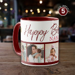 Happy Birthday Nana 5 Photo Collage Maroon Mug<br><div class="desc">Unique photo collage mug  in maroon personalised with 5 grandchildren pictures for grandma's birthday. Makes a special keepsake mug for grandmother.</div>