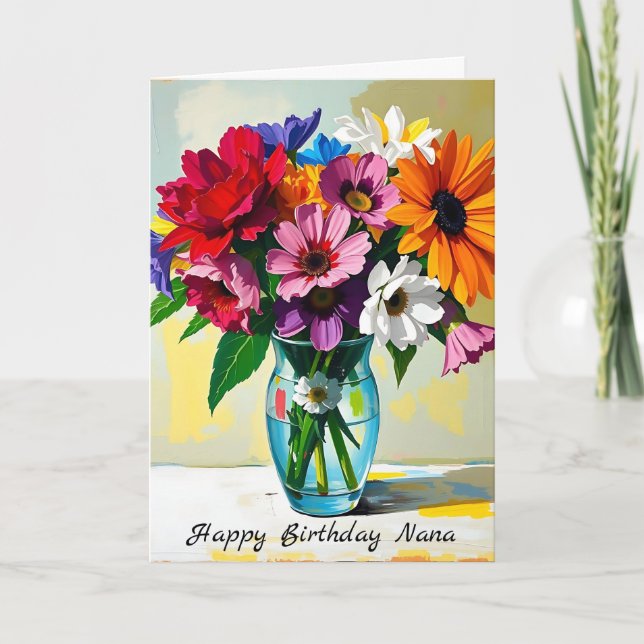Happy Birthday Nana | Floral Card (Front)