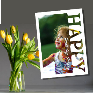 Happy Birthday Nanny Photo Card   Personalised Gra