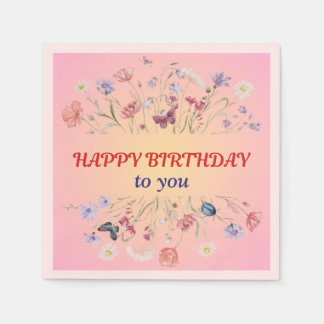 Happy birthday napkin