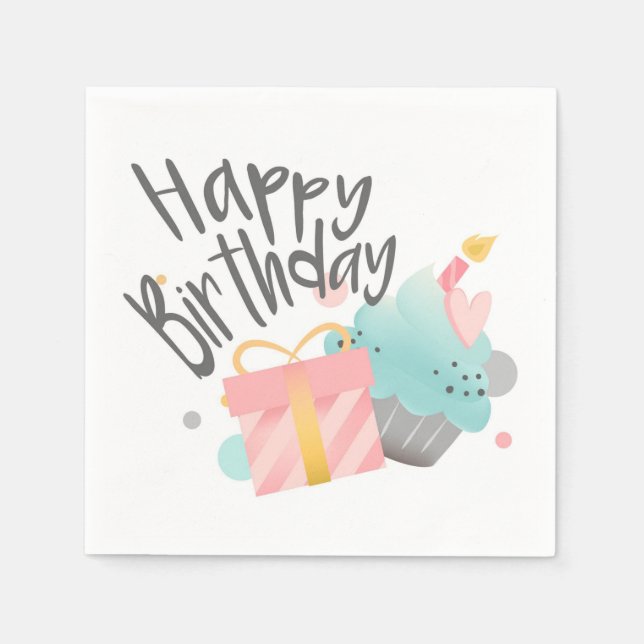 Happy Birthday Napkin (Front)