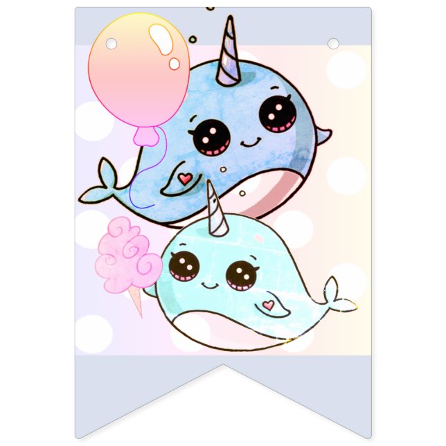 Happy Birthday Narwhal Bunting (First Flag)