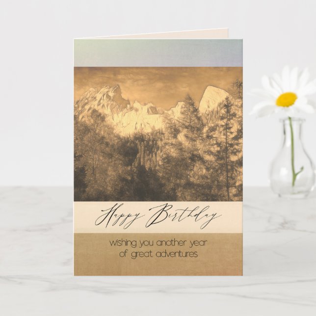 Happy Birthday nature outdoors adventure theme Card (Small Plant)