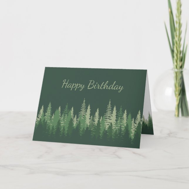 Happy Birthday Nature Therapy Forest Wilderness Card (Front)