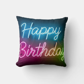 Happy Birthday Neon lamp Cushion