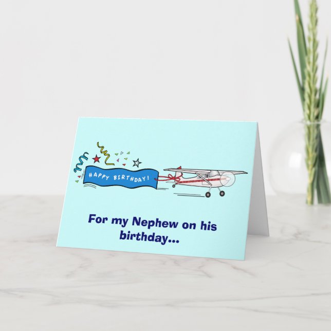 Happy Birthday Nephew Aeroplane Card (Front)