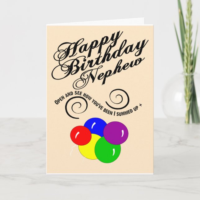 happy birthday nephew card (Front)