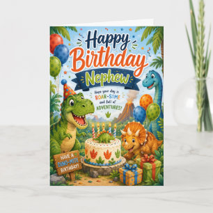 Happy Birthday Nephew Dinosaur Adventure Card
