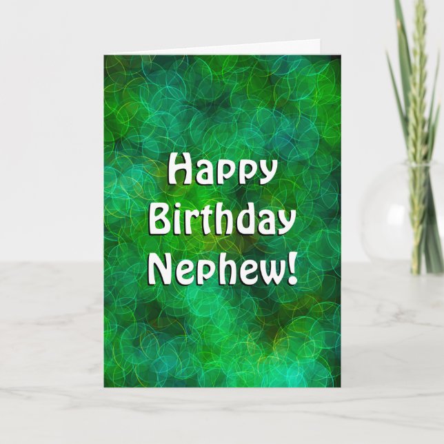 Happy Birthday Nephew | Green Bubbles    Card (Front)