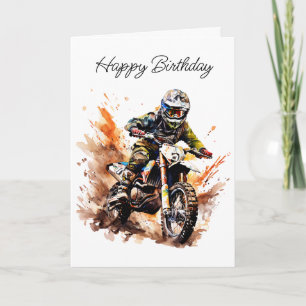 Happy Birthday Nephew   Motocross Bike Card