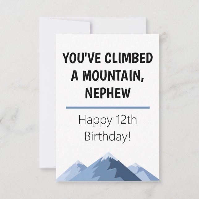 Happy Birthday Nephew Mountain WIlderness Card (Front)