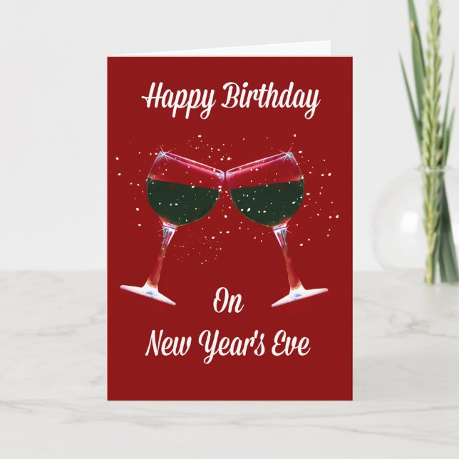 Happy Birthday New Year's Eve Card (Front)