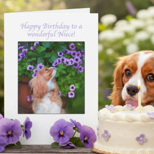 Happy Birthday Niece Cavalier King Charles Spaniel Card