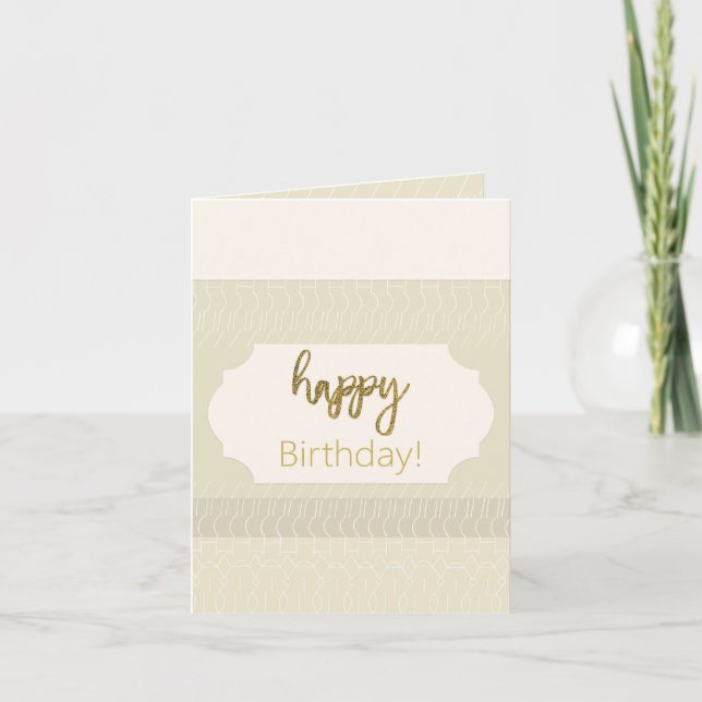Happy Birthday Nordic Minimal Custom Name Note Card (Front)