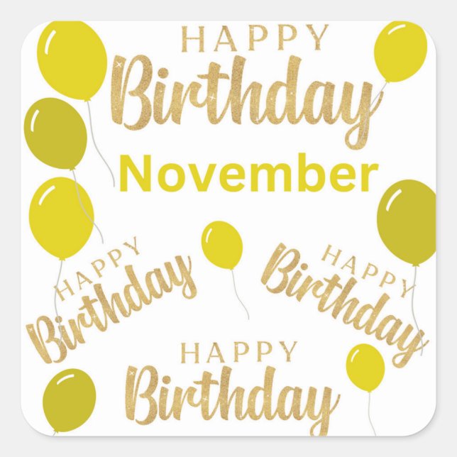 Happy birthday November birthdays Sticker (Front)