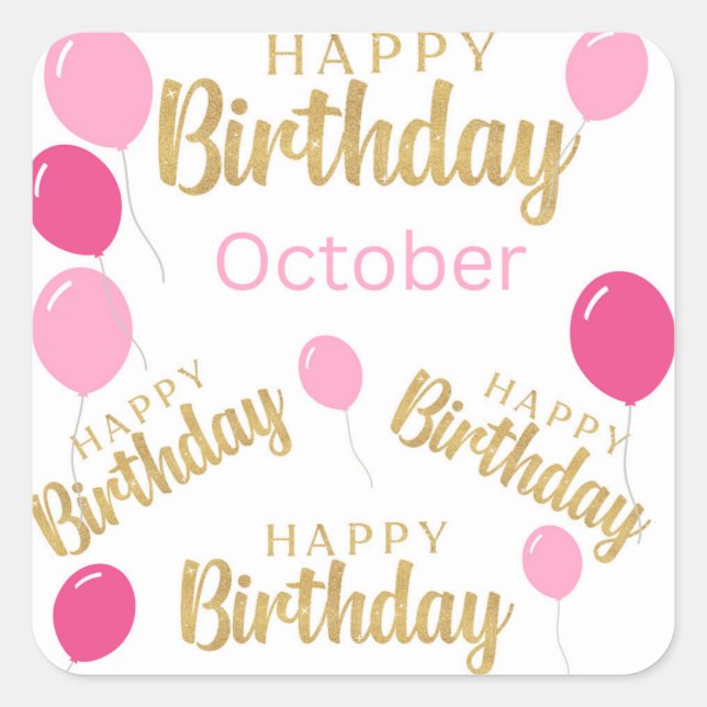Happy birthday October Birthdays Sticker (Front)