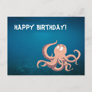 Happy Birthday Octopus Postcard