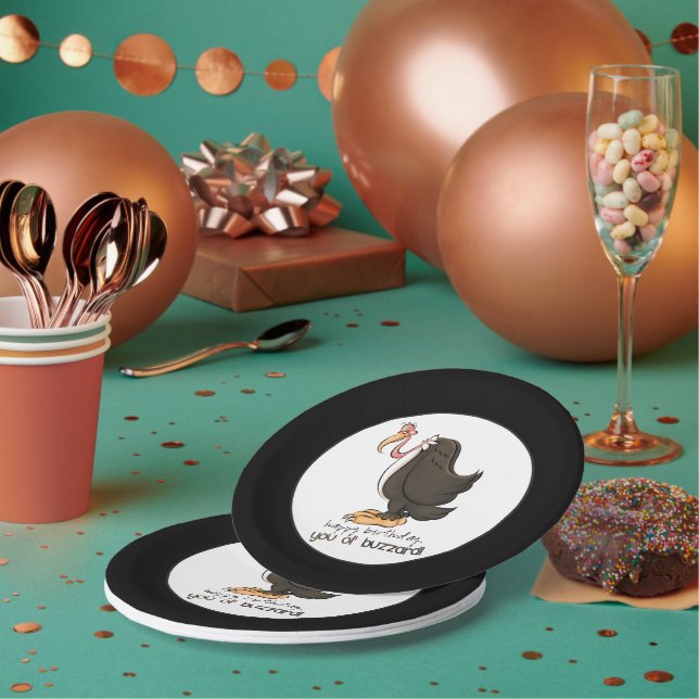 Happy Birthday old buzzard paper plate (Multi)