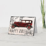 Happy Birthday Old Chap Card<br><div class="desc">Still running after all these years! He's not old,  he's vintage. Art from ArtsyBee at pixabay.</div>