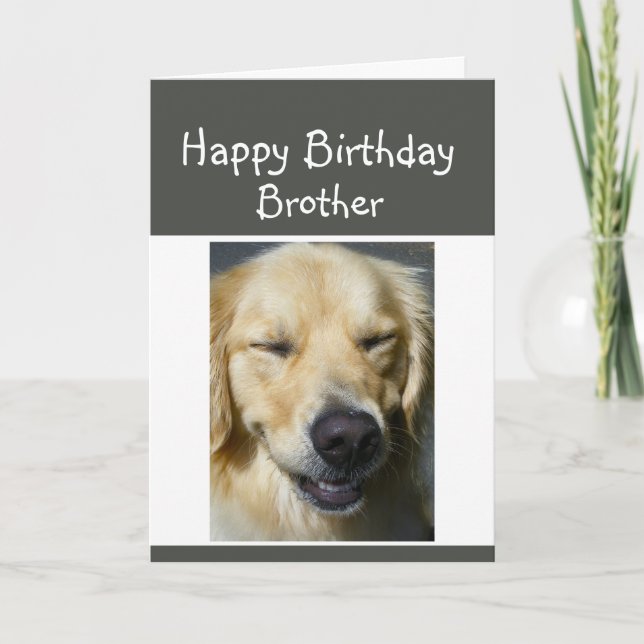 Happy Birthday Older Brother Fun Laughing Dog Card (Front)