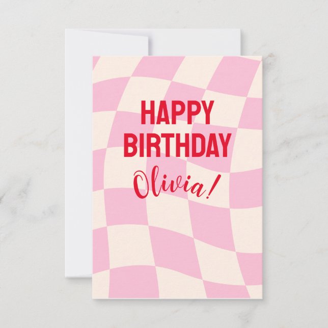Happy Birthday Olivia Custom Name Personalized  Card (Front)