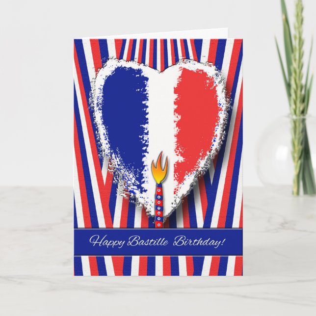 Happy Birthday on Bastille Day Greeting Card (Front)