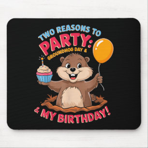 Happy Birthday On Groundhog Day 2025 Cute Birthday Mouse Pad
